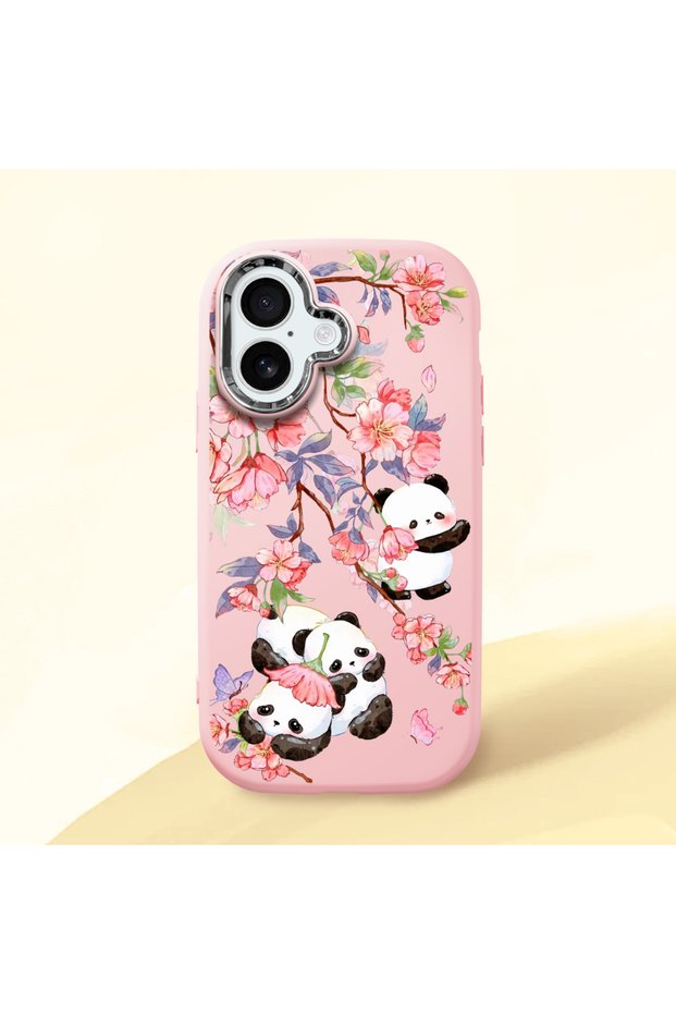 Pink Silicone Case with Shock-Absorbing Camera Protections, Compatible with iPhone 16