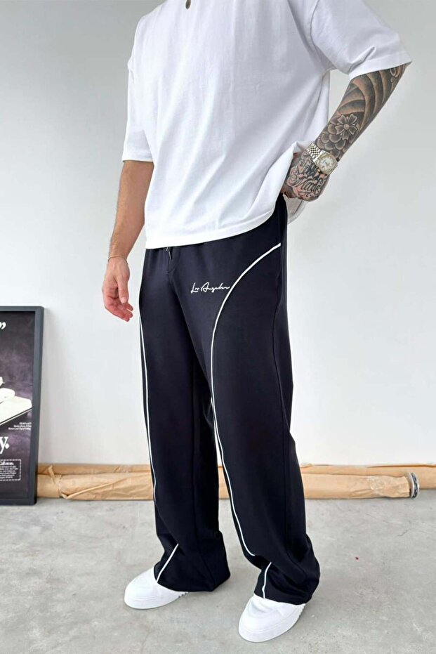 Navy Blue Los Angeles Embroidered Baggy Tracksuit
