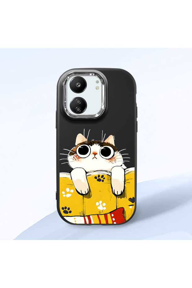 Redmi 13C 4G/5G Compatible Black Silicone Case with Shock-Absorbing Camera Protections
