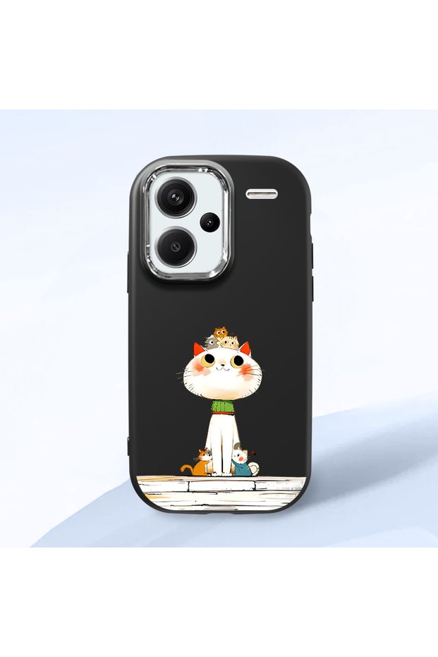 Redmi Note 13 Pro Plus+ 5g Compatible Black Silicone Case with Shock-Absorbing Camera Protections