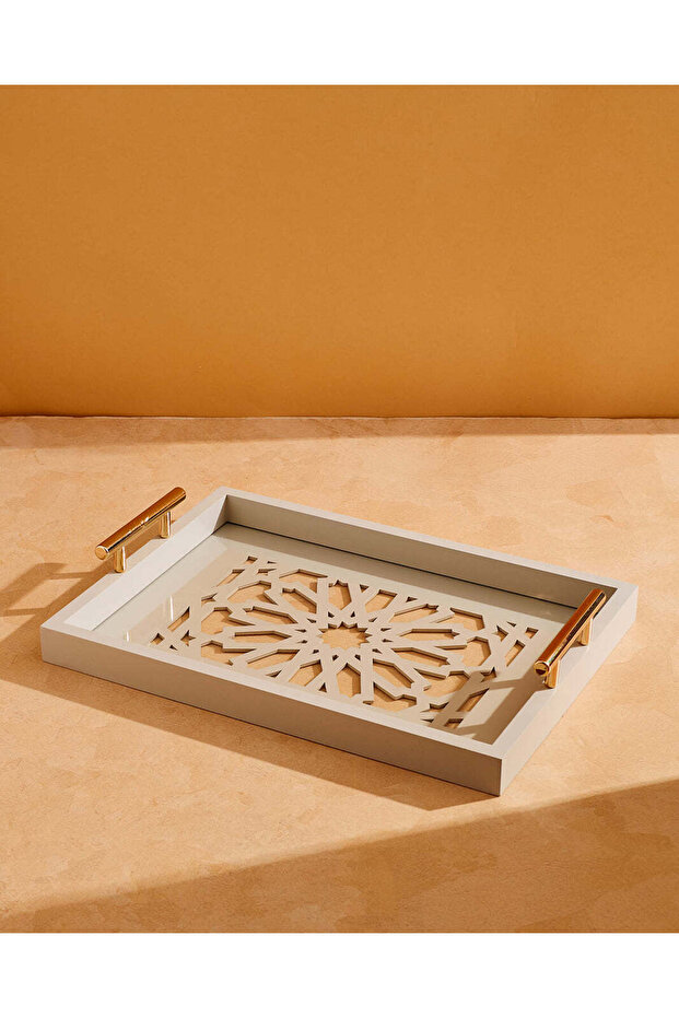 White Rectangle Laser Cut Tray ( Medium) - 1