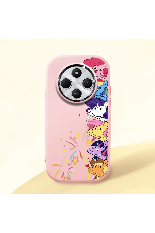 Redmi 14C 4G/5G Compatible Shock-Absorbing Camera Protected Pink Silicone Case