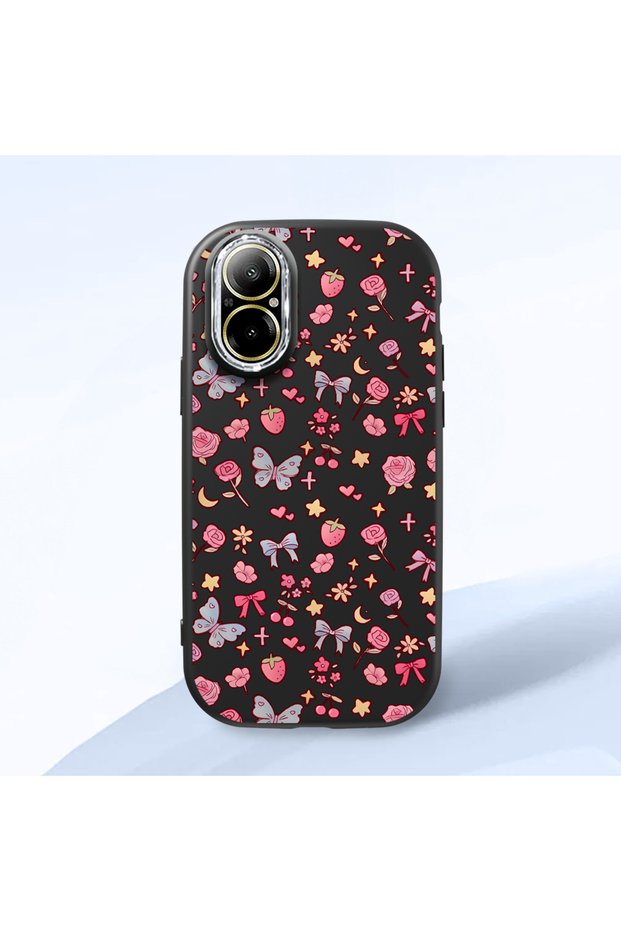 Realme C67 4g Compatible Shock-Absorbing Camera Protected Black Silicone Case