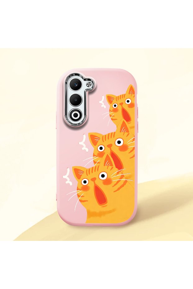 Oppo A5 4G/5G Compatible Shock-Absorbing Camera Protected Pink Silicone Case