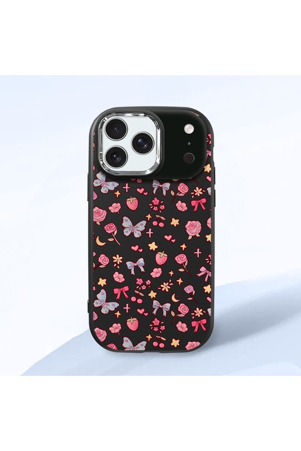Black Silicone Case Compatible with iPhone 17 Pro with Shock-Absorbing Camera Protections
