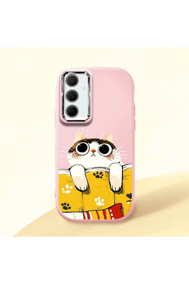 Pink Silicone Case with Shock-Absorbing Camera Protection Compatible with Samsung Galaxy A35