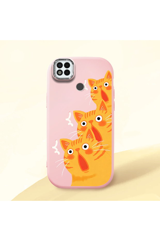 Poco C31 Compatible Shock-Absorbing Camera Protected Pink Silicone Case