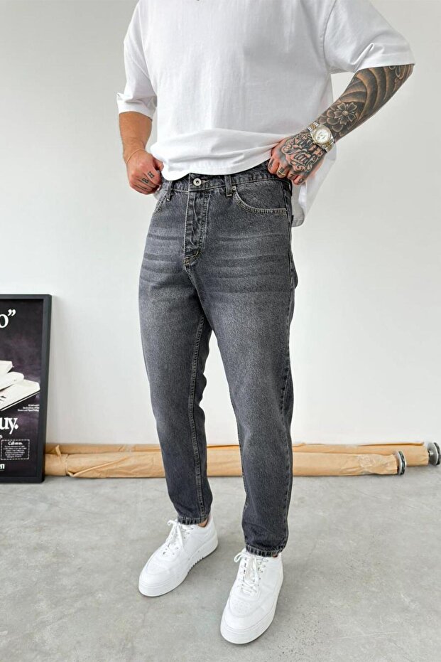 Smoked Reverse Stitch Detail Boyfriend Pants
