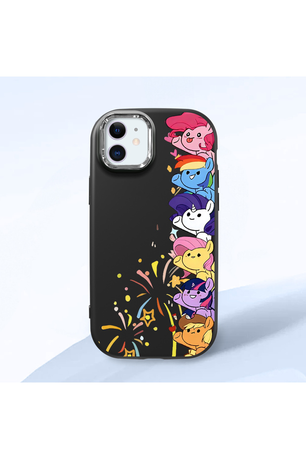 Black Silicone Case with Shock-Absorbing Camera Protections Compatible with iPhone 12/12 Pro