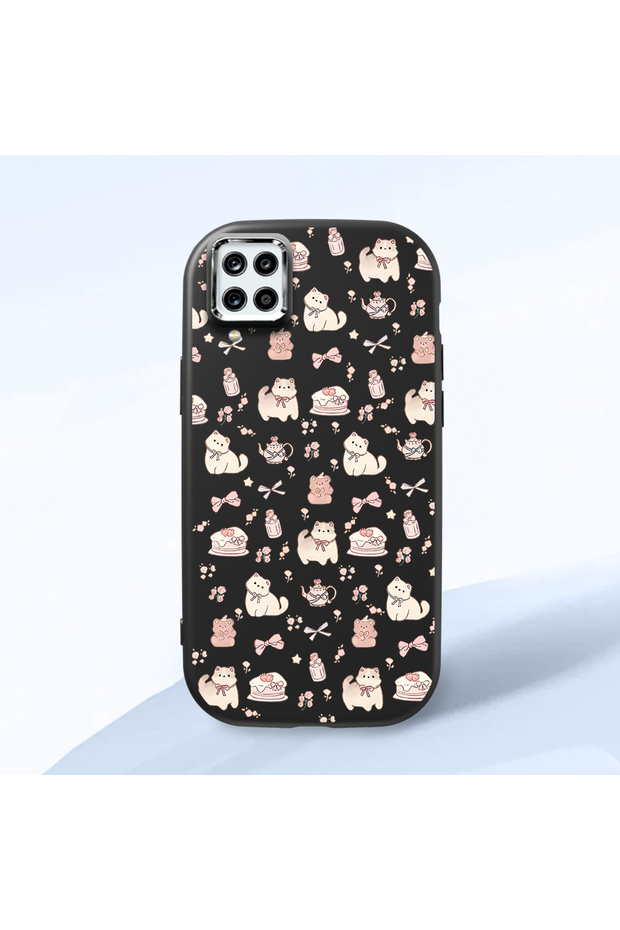 Black Silicone Case Compatible with Samsung Galaxy M12/A12 with Shock-Absorbing Camera Protections