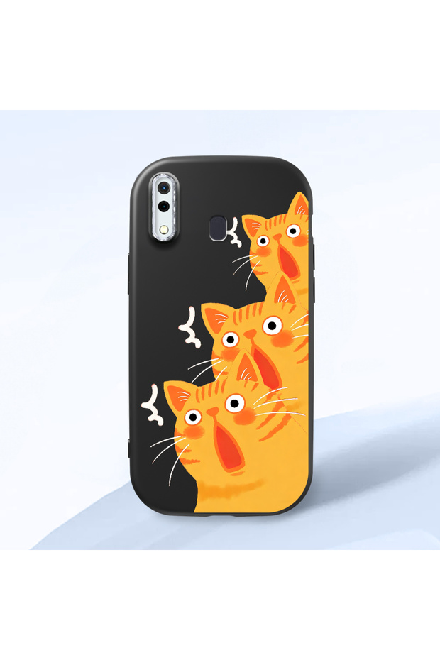Samsung Galaxy A20 Compatible Black Silicone Case with Shock-Absorbing Camera Protections