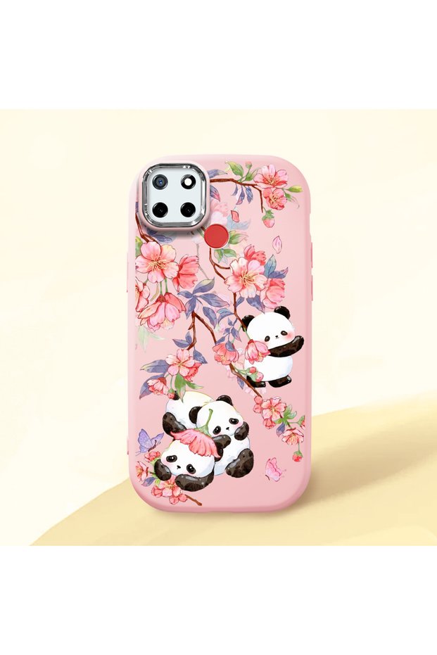 Realme C25/C25S Compatible Shock-Absorbing Camera Protected Pink Silicone Case