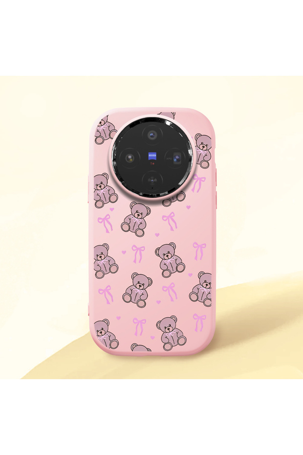 Vivo X300 Compatible Shock-Absorbing Camera Protected Pink Silicone Case