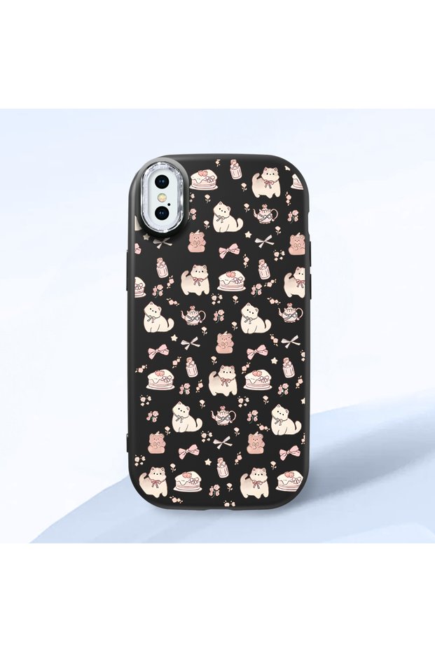 Black Silicone Case Compatible with iPhone XS Max with Shock-Absorbing Camera Protections