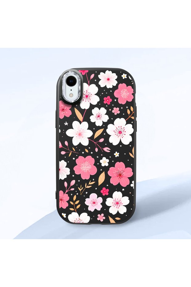 Black Silicone Case with Shock-Absorbing Camera Protections Compatible with iPhone Xr