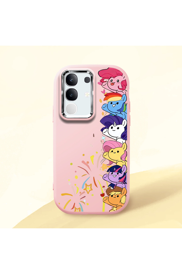 Vivo Y29 4g Compatible Shock-Absorbing Camera Protected Pink Silicone Case