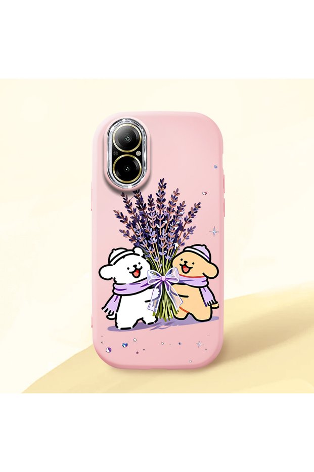 Realme C67 4g Compatible Shock-Absorbing Camera Protected Pink Silicone Case