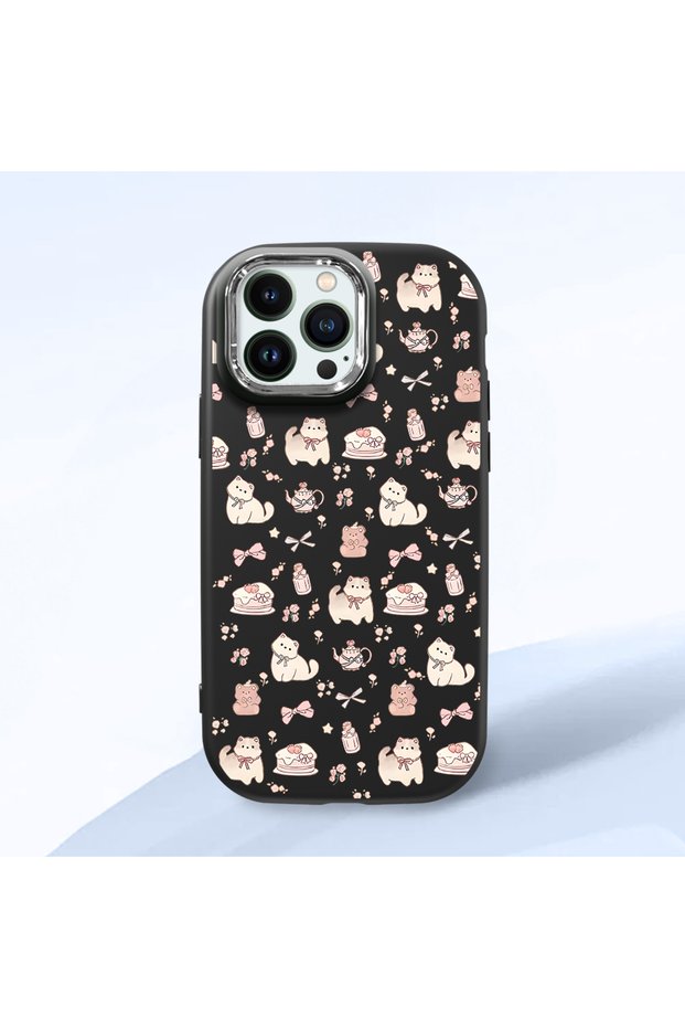 Black Silicone Case Compatible with iPhone 13 Pro with Shock-Absorbing Camera Protections