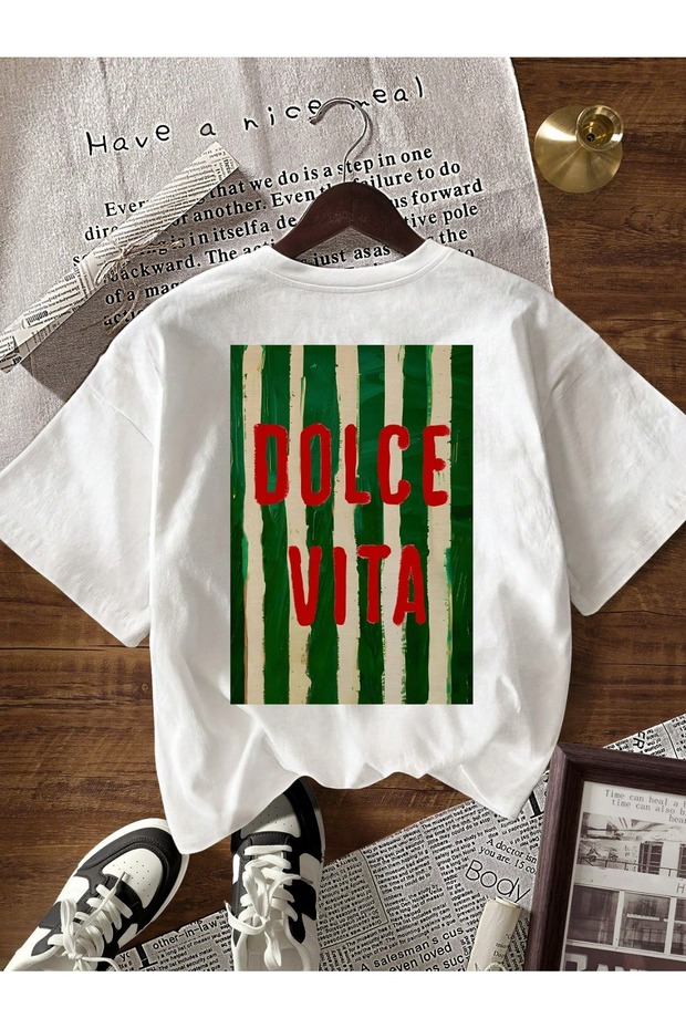 Women's Basic Dolce Vita Print T-Shirt – 100% Cotton Soft Textured Fabric