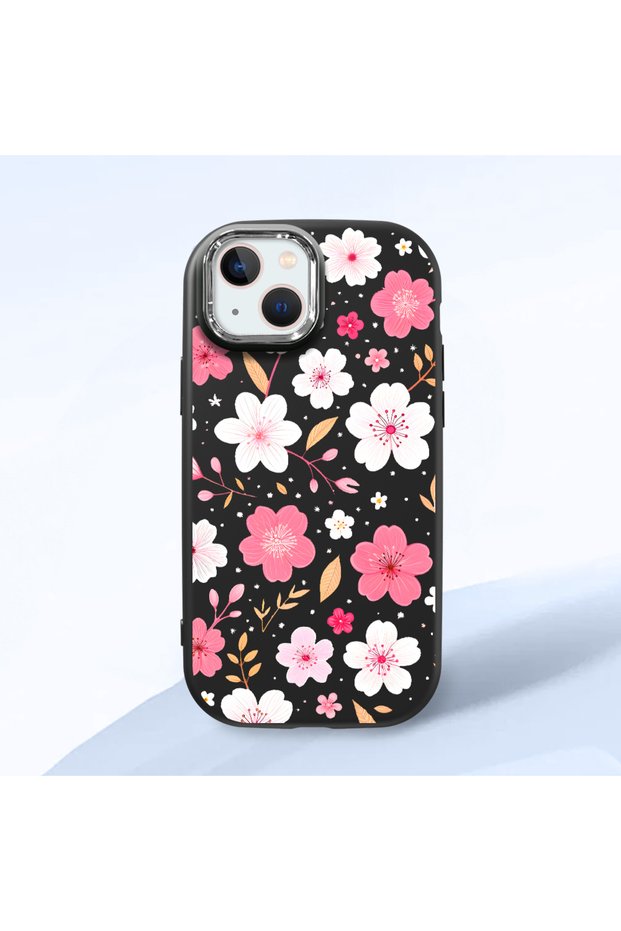 Black Silicone Case with Shock-Absorbing Camera Protections Compatible with iPhone 15 Plus/14 Plus