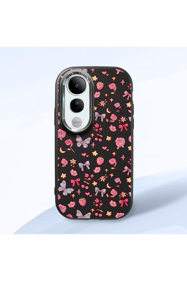 Vivo V50 Lite 4G/5G Compatible Shock-Absorbing Camera Protected Black Silicone Case
