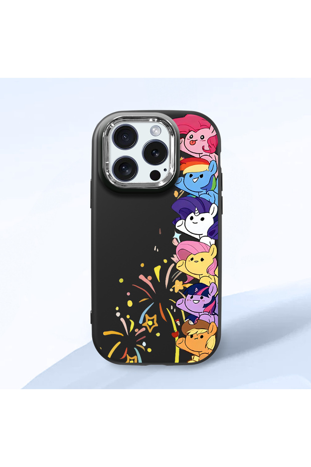 Black Silicone Case Compatible with iPhone 15 Pro with Shock-Absorbing Camera Protections
