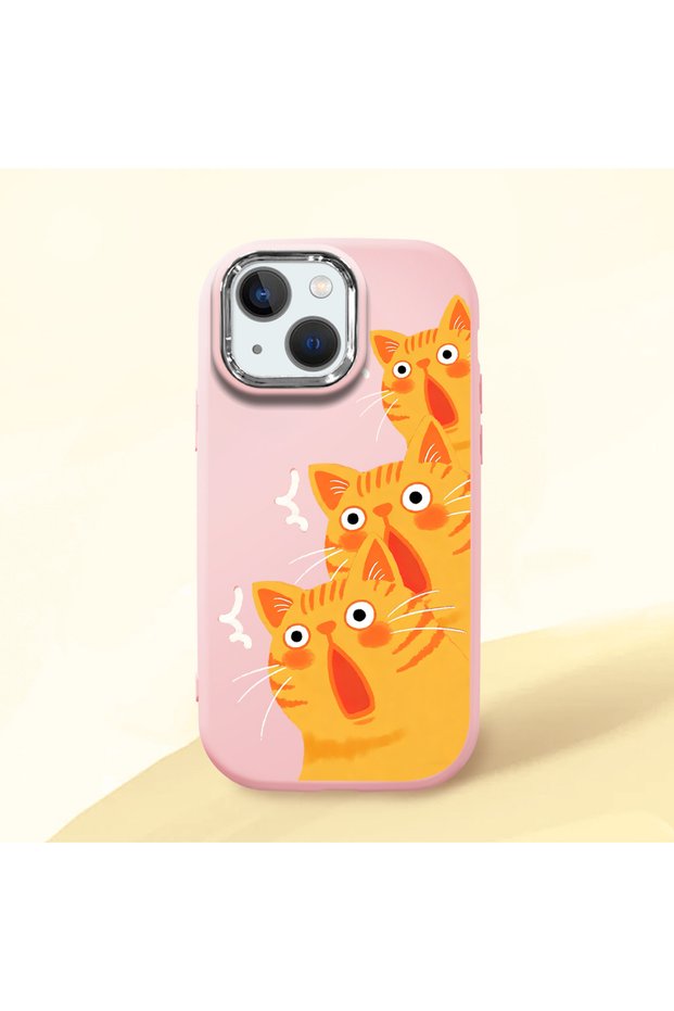 iPhone 13 Mini Compatible Shock-Absorbing Camera Protected Pink Silicone Case