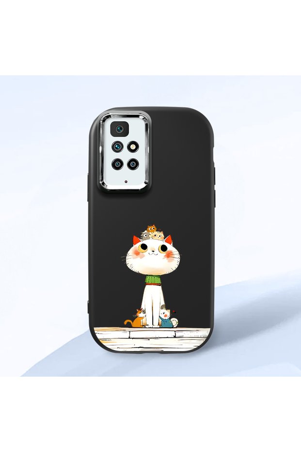Redmi 10 4g Compatible Black Silicone Case with Shock-Absorbing Camera Protections