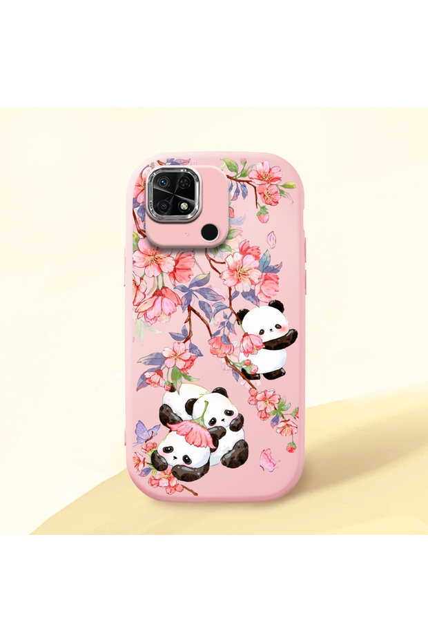 Redmi 10C Compatible Shock-Absorbing Camera Protected Pink Silicone Case