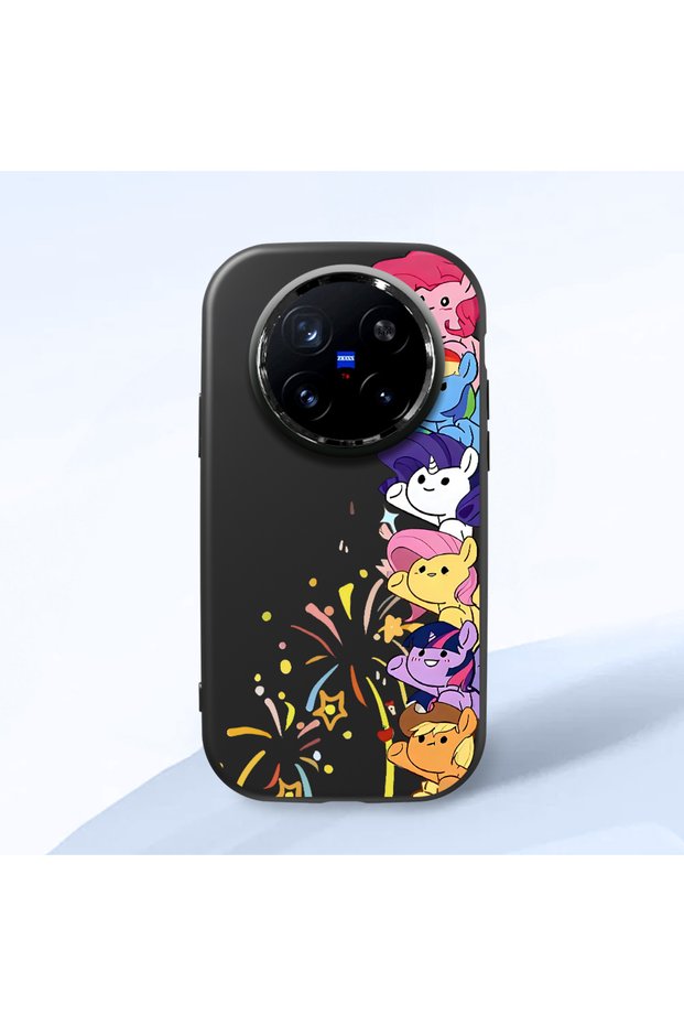 Vivo X200 Pro Compatible Shock-Absorbing Camera Protected Black Silicone Case