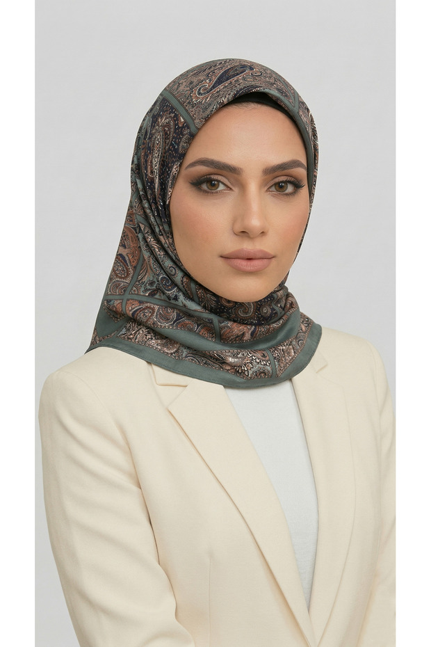 وشاح مافيرا رايون - أخضر كريمي