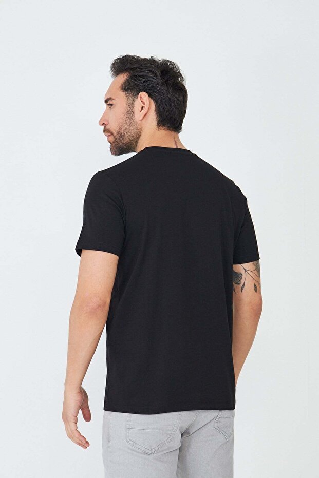 Black Crew Neck Basic T-Shirt - 3