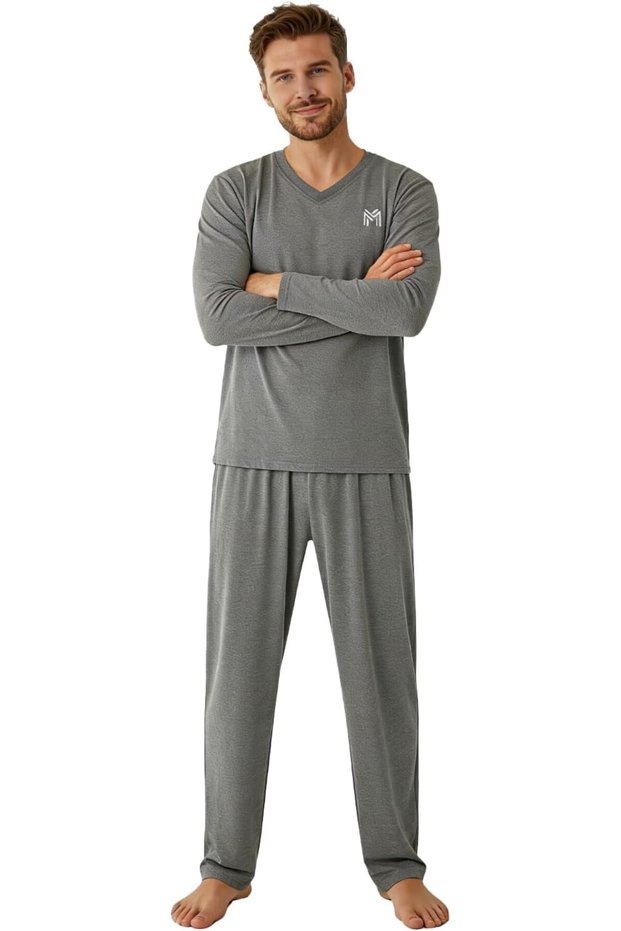 Mens Loungewear Sets Pajamas Set Soft Sleepwear Family Night Wear Nightshirt Breathable Lounge