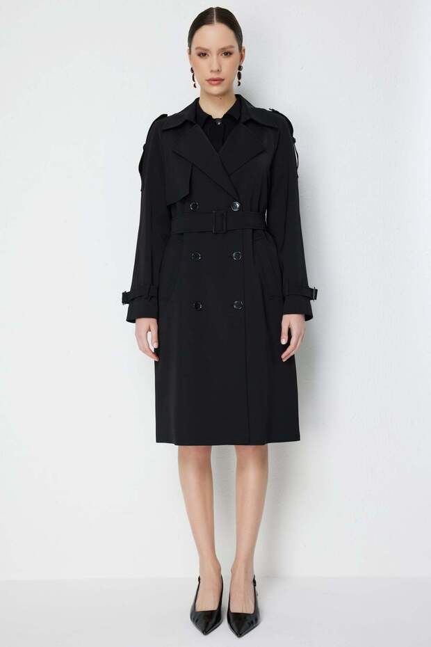 Belted Shoulder Epaulet Trench Coat