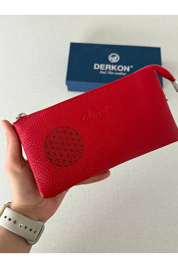 Retall Hand-Held Genuine Leather Women's Wallet with Living Flower Design