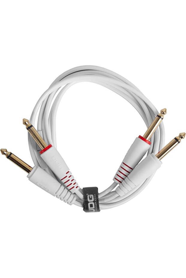Audio Cable Set 1/4'' Jack - 1/4'' Jack White Straight 1.5m