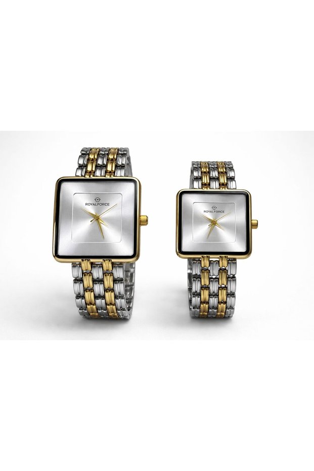 Royal Force Elara Square Duo Couple Watch Set Luxury Gold & Silver Watches Men & Women