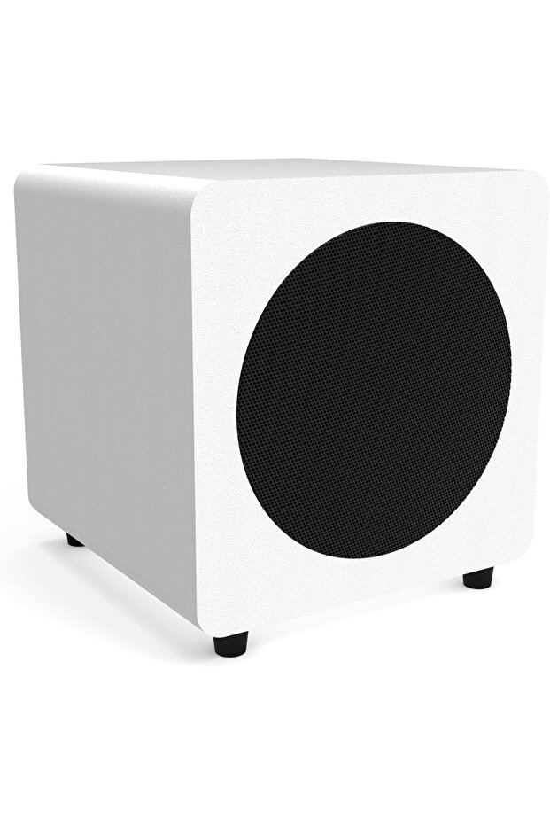 SUB8VMWW Sealed Powered Subwoofer with Grille | 300W Peak Power | 8" Woofer | Matte White