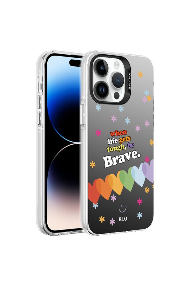 حافظة صلبة فضية من TGCO متوافقة مع هاتف iPhone 14 Pro - على شكل قلب