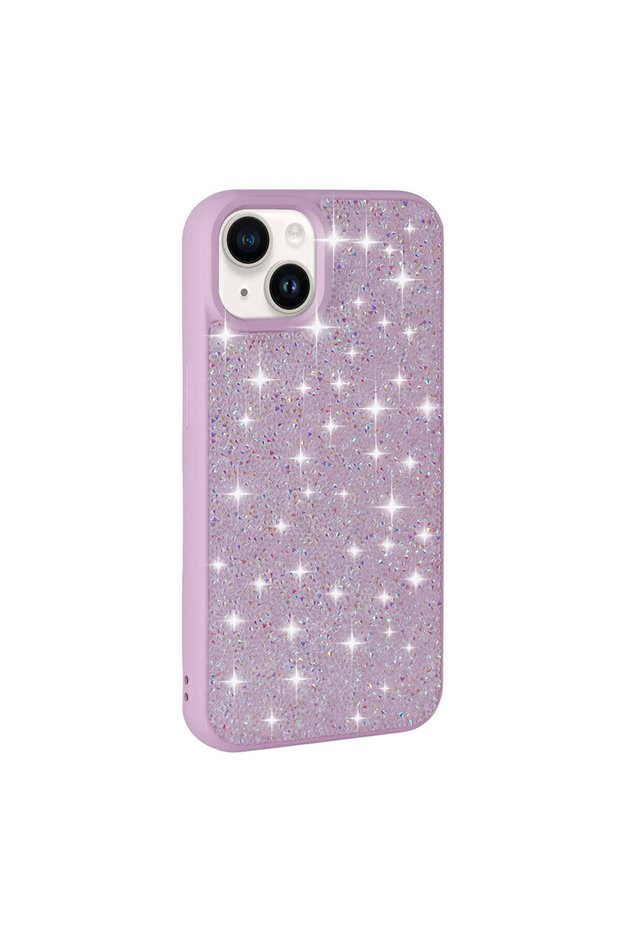 iPhone 13 Compatible Shiny Stone Design Diamond Tgco Case-Lilac