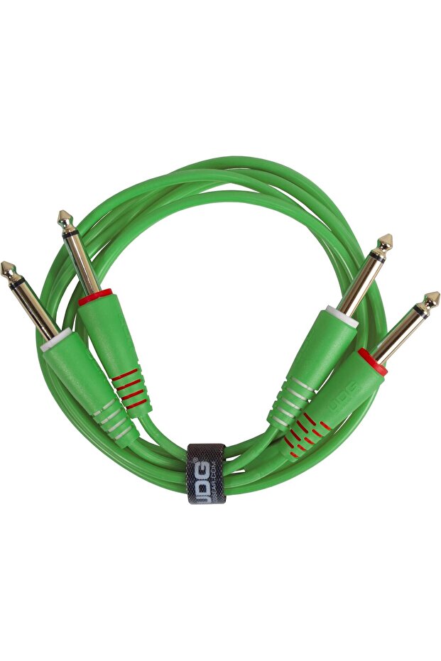 Audio Cable Set 1/4'' Jack - 1/4'' Jack Green Straight 1.5m