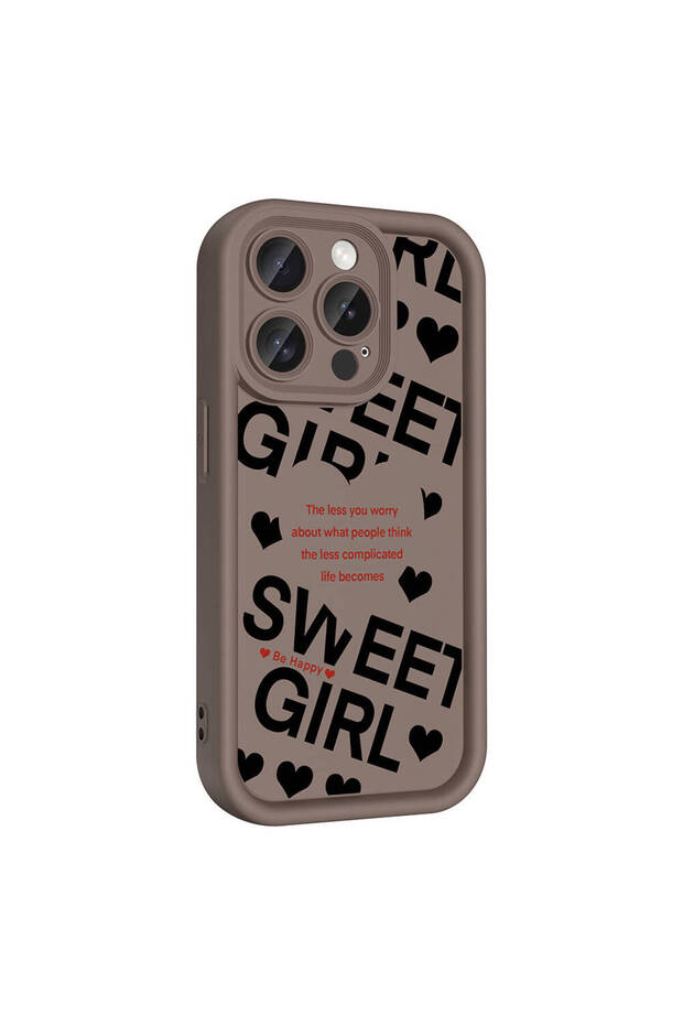 iPhone 14 Pro Max Case with Camera Protection Printed Back Surface Tgco Classy Cover - Black