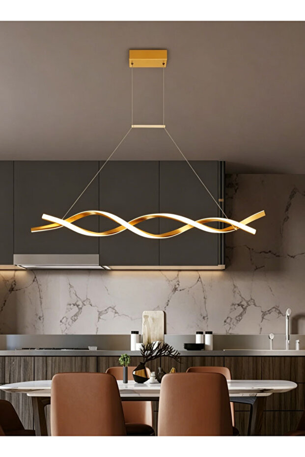 مصباح معلق بسيط للمطاعم - تصميم LED ملتوي للاستخدام المنزلي وتناول الطعام