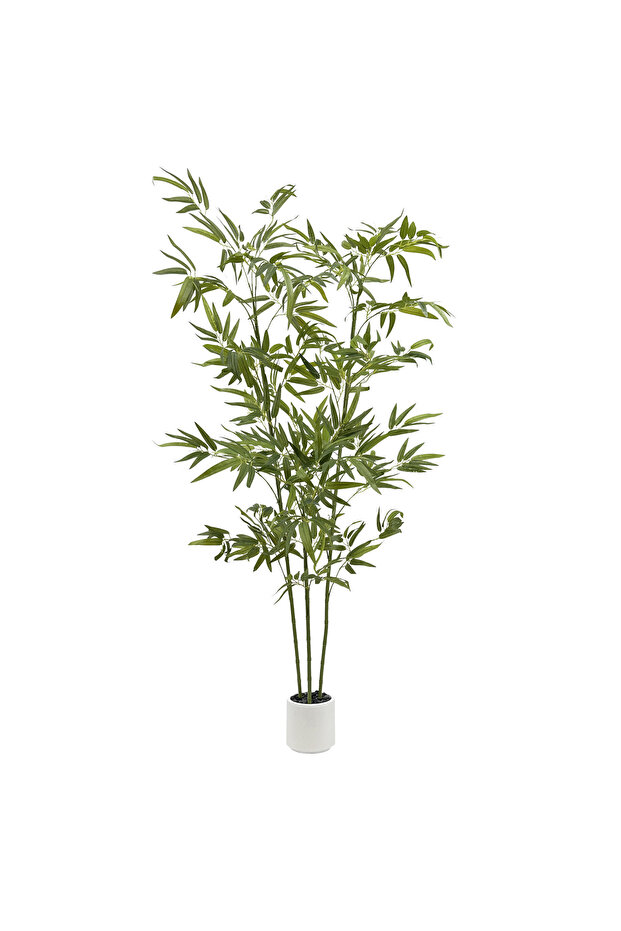 160cm Artificial Bamboo Tree with White Planter for Home Office Hotel Garden Decor