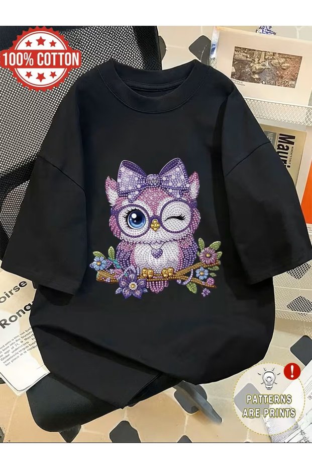 Printed T-Shirt. Short Sleeve Summer & Spring Casual Top, Women's Clothing