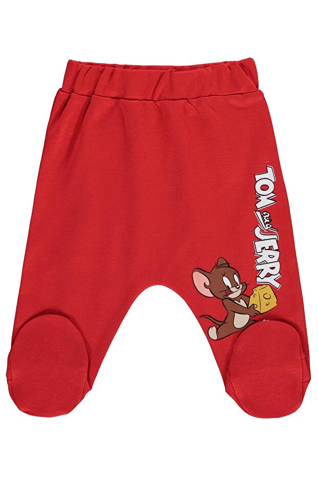 Tom and Jerry Printed 1-9 Months Single Bottom Baby - Red