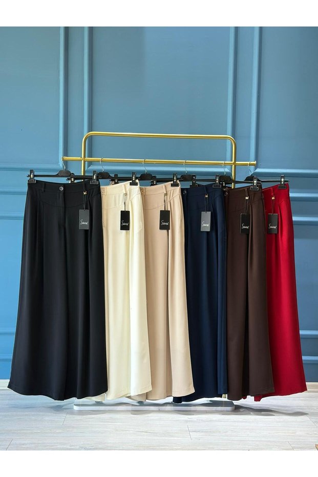 5638 Eyfer Wide Leg Pleated Trousers Stone