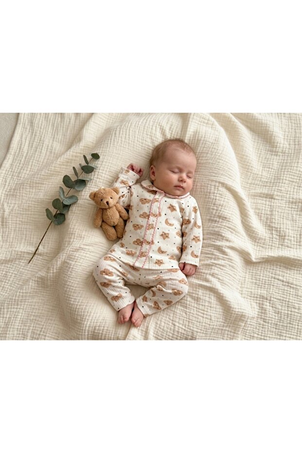 Baby Long Sleeve Top and Bottom Set with Embroidery Detail Transitional