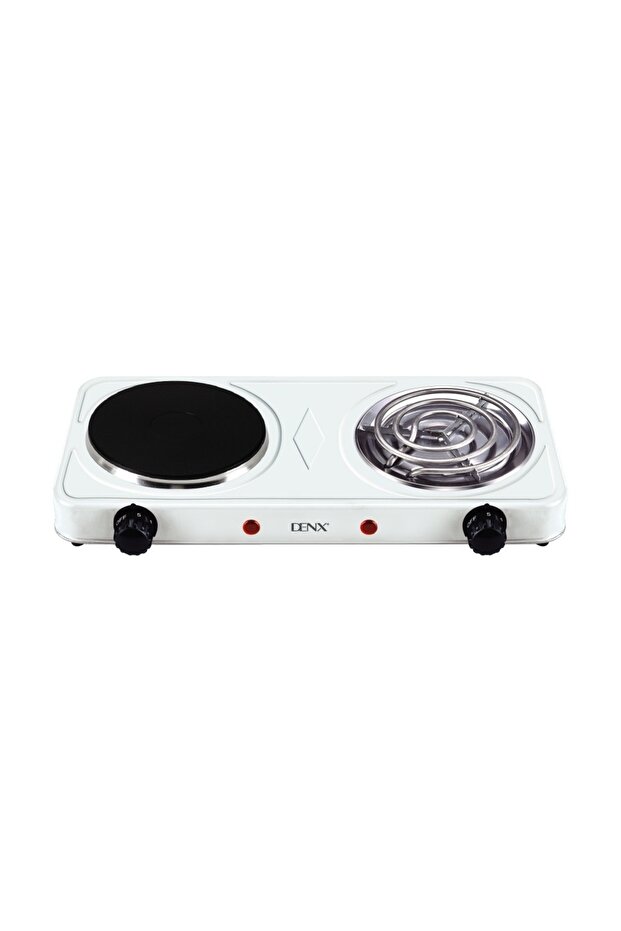DX2804 2000W Double Electric Hob with Cast Iron and Thermostatic Control
