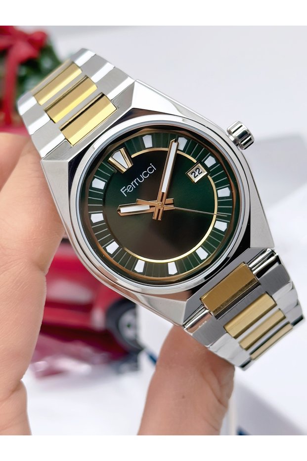 Men's Watch with Steel Strap and Calendar, 3 Atm Waterproof, 2 Year Warranty + Bracelet as a Gift